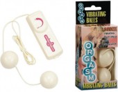 Bile vaginale cu vibratii Orgasm Vibrating Ball - albe